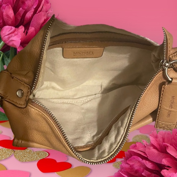 🔥 EXOTIC 🐪 Michael Kors Camel Leather Hobo - Picture 6 of 10